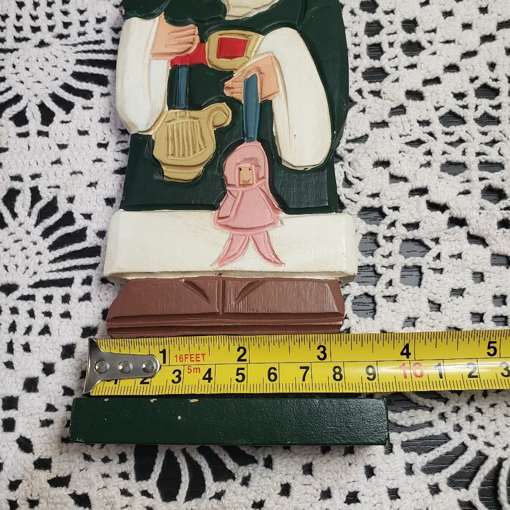Vintage 1801 Ireland Santa Claus Wood Figurine Christmas Decor